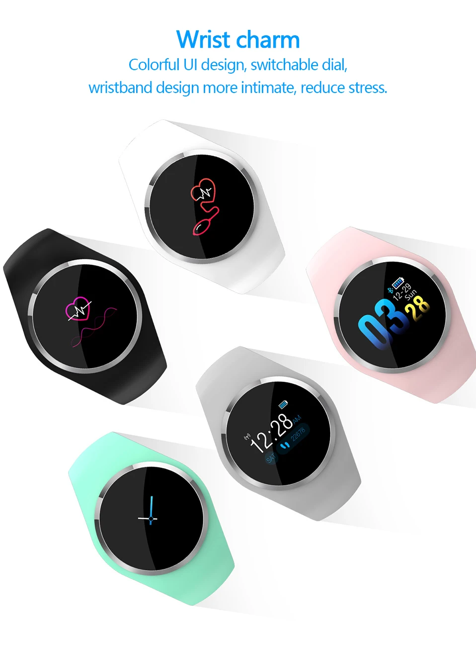 ADORARE Q1 Smart Watch Bracelet Heart Rate Monitor Smart Clock Wristband Fitness Tracker Men Women Smartwatch for Android iOS (4)