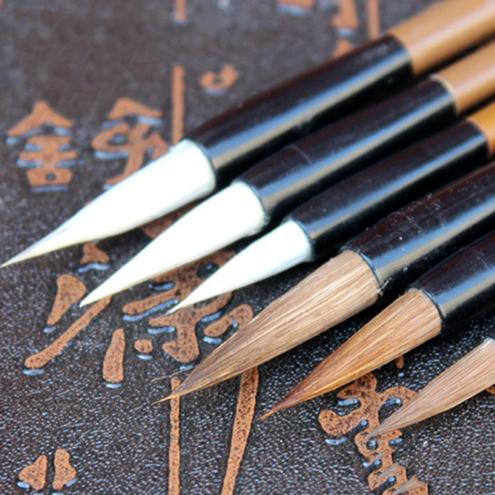 6 unids/set tradicional china nubes blancas Lobo cepillo de pelo pluma Escuela Media estudiantes caligrafía cepillo de práctica 6 unids/set tradicional china nubes blancas Lobo cepillo de pelo pluma Escuela Media estudiantes caligrafía cepillo de práctica