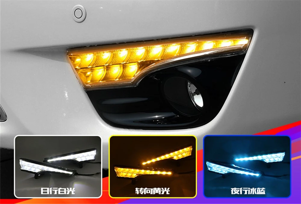 1 пара, Автомобильный светодиодный DRL дневные ходовые огни для Nissan Altima Teana 2013, лампа, бампер, противотуманный светильник, лампа для стайлинга вождения