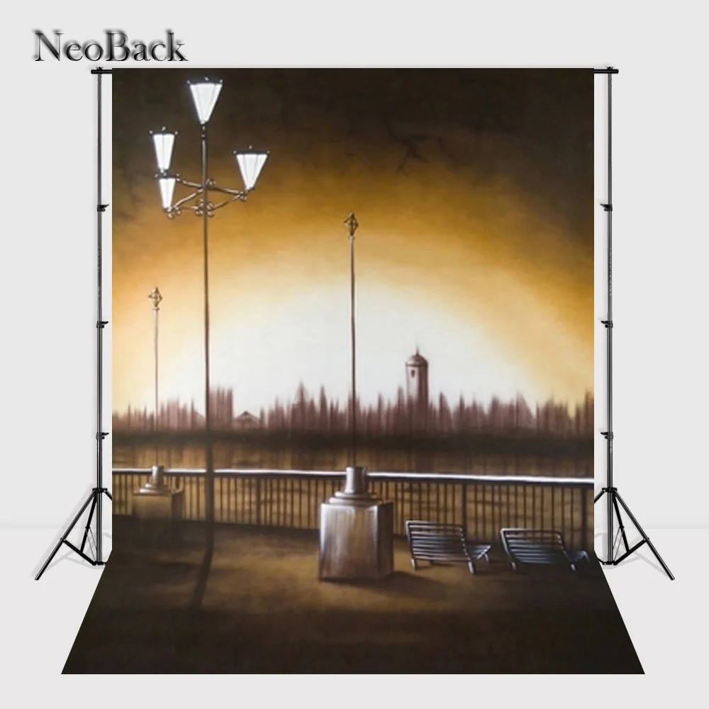 

NeoBack 5x7ft thin vinyl unwashable Scenic city night view children backgrounds Computer Painted Backdrops A0666
