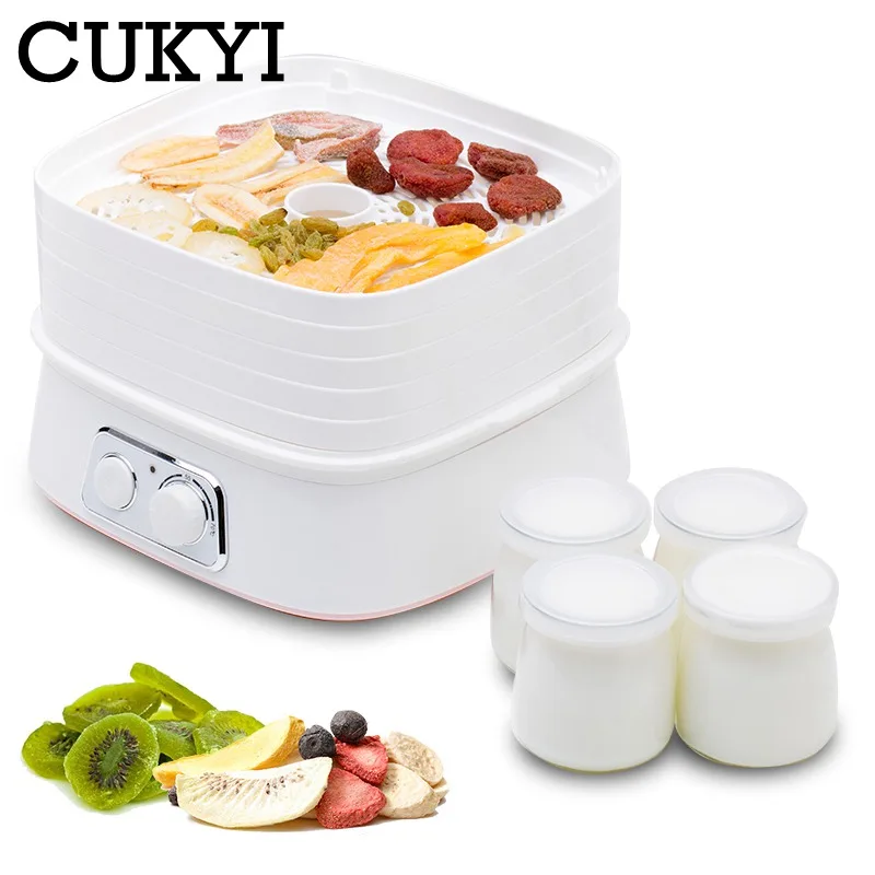 

CUKYI Multifunctional Yogurt maker Food Dehydrator Fruit Vegetable Herb Meat Bones Drying Machine Pet Snacks food Dryer 5 trays