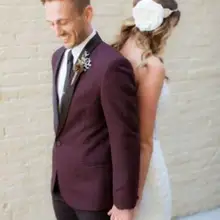 Бордовая шаль воротник жениха лучшие мужские костюмы под заказ Homme модные смокинги приталенный костюм Masculino высокого качества(куртка+ брюки+ галстук