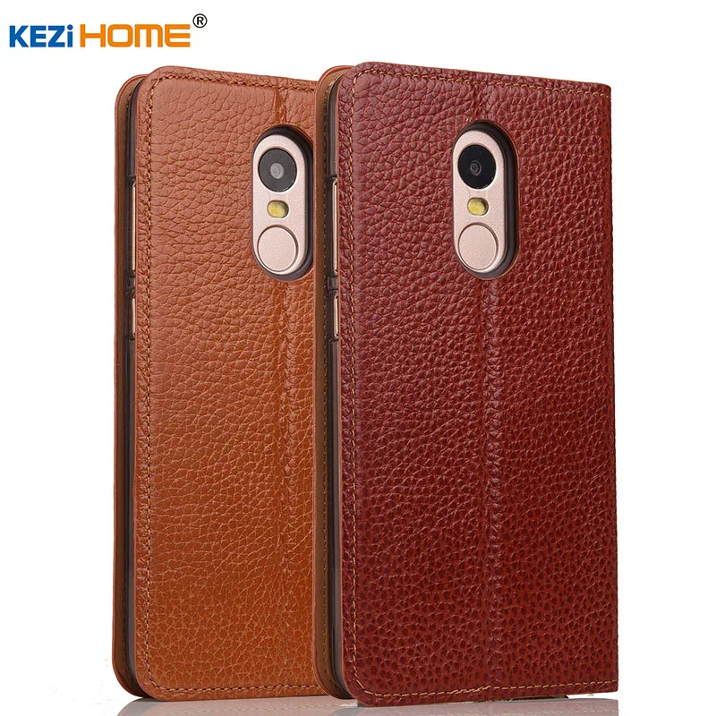 Case For Xiaomi Redmi Note 4 KEZiHOME Genuine Leather Case Flip Stand Leather For Xiaomi Redmi