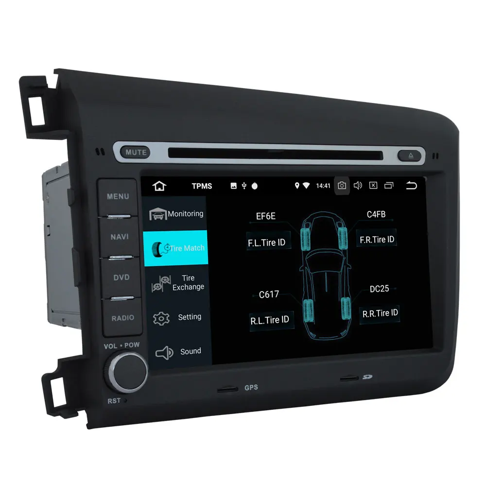 Discount 8 Inch 8 Core Octa Core Android 8.0 Car DVD Multimedia For Honda CIVIC 2012 2013 2014 Car Radio With 4GB RAM 32GB ROM 1024*600 1