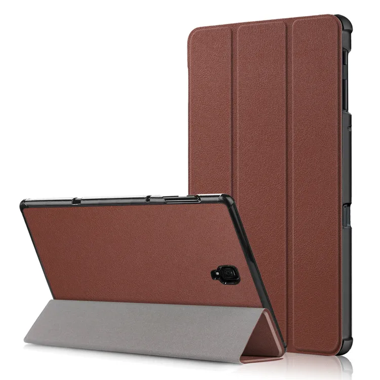 Высококачественный защитный чехол из искусственной кожи для samsung Galaxy Tab A 10,5 T590 T595 T597 SM-T590 SM-T595+ Защитная пленка для экрана в подарок - Цвет: brwon