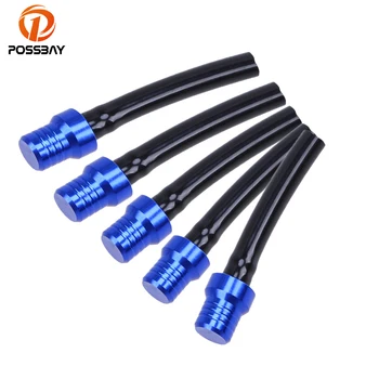 

POSSBAY 5 Pcs Universal Motorcycle Gas Fuel Petrol Tank Caps for Cafe Racer 2 Way Valve Vent Breathers Pipe Hose Tube Motorbike