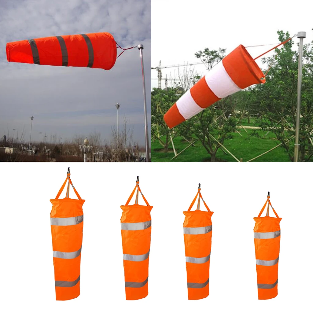 Airport Windsock Outdoor Wind Sock Bag Reflective Belt Grommet 60cm 80cm 100cm 150cm