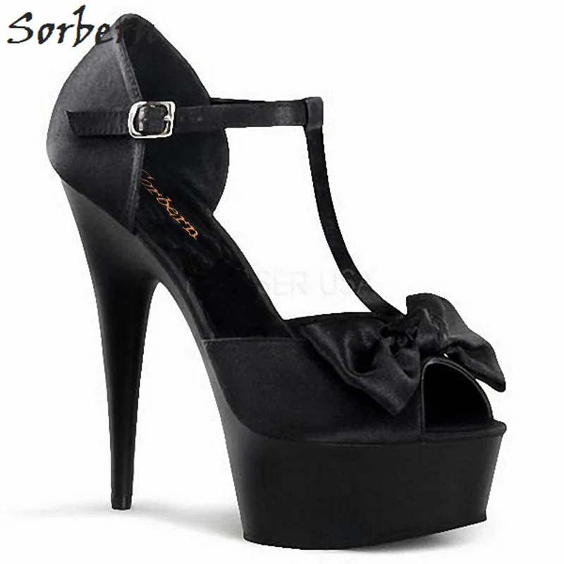 

Sorbern Black Butterfly Knot Sandals Women Shoes Size 10 Platform Open Toe Summer Kitten Heel Personalized Party Sandal Designer