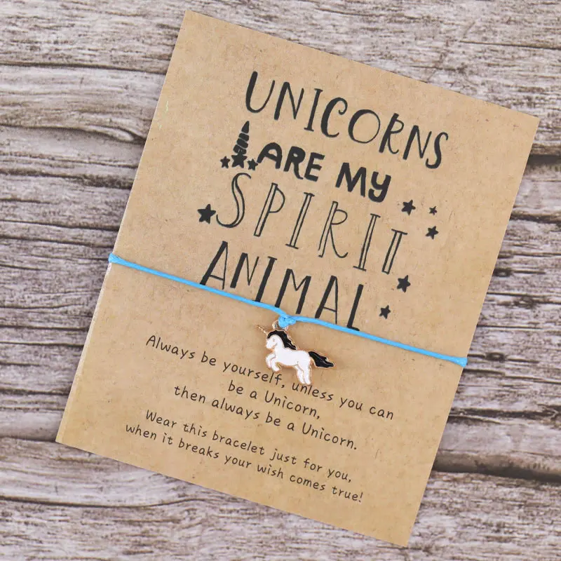 Make A Wish Unicorn браслет желаний единороги Are My Spirit Animal Lucky Red String с единорогом для