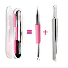 2 шт./компл. Нержавеющая сталь сотовый папка игл для прыщей Blackhead удаление инструмент для удаления камедонов акне Squeeze Красота инструменты