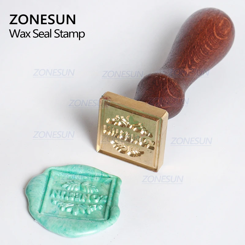  ZONESUN Custom Wax Seal Stamp With Wood Handle for Gift Packing Letter Envelopes Parcels DIY Weddin - 33048178136