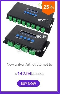 Artnet Ethernet в SPI/DMX пиксель светодиодный контроллер BC-216 DC5V-24V 3Ax16CH Поддержка Artnet/Artnet и sACN E.1.31 протокол