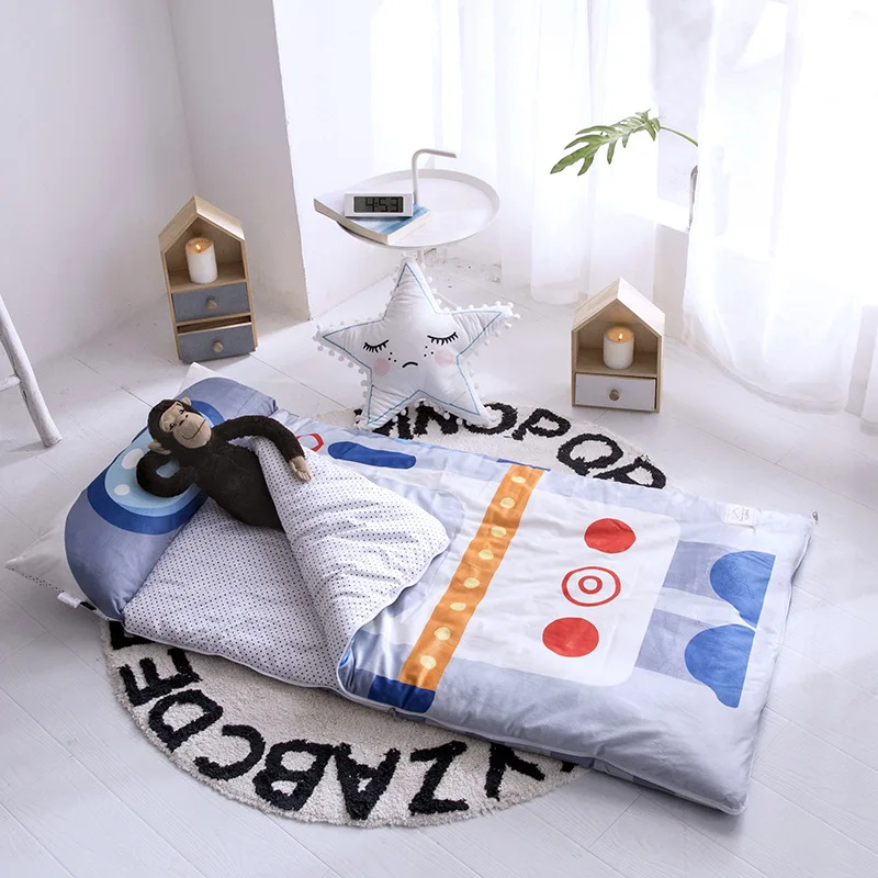 150cm*70cm Kid Sleeping Bag Thicken Quit with Pillow Warm Envelope for Bedroom Multifunctional Children Sleeping Bag