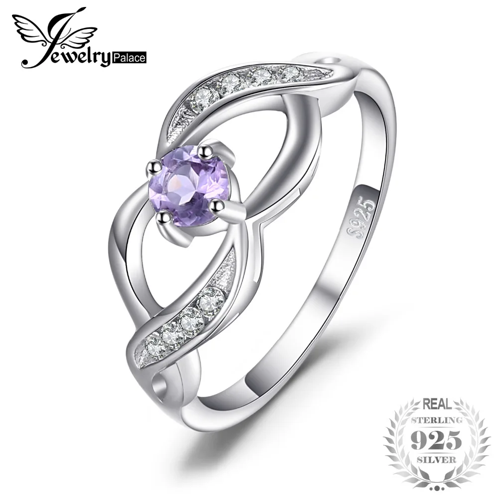 

JewelryPalace Genuine Amethyst Anniversary Statement Ring 925 Sterling Silver New Arrival wedding ring gift for women