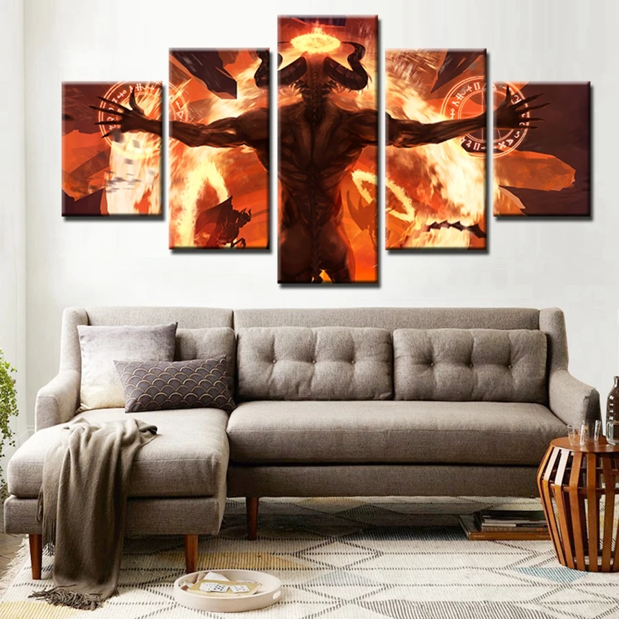 Minotaur Great Power Greek Mythology Abstract Painting Canvas Cartoon
