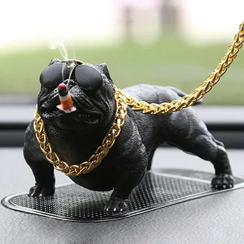 

Cool Bulldog Car Ornament Simulation Personality High-end Bully Dog Cute Creative Carton Car Accessories Interior Decoration