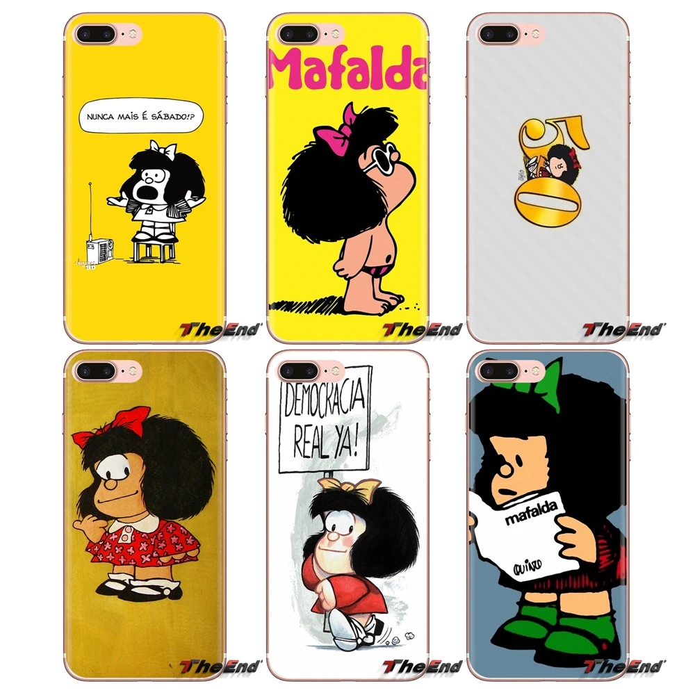 

For iPod Touch Apple iPhone 4 4S 5 5S SE 5C 6 6S 7 8 X XR XS Plus MAX Cartoon Mafalda Girl Pattern Art Transparent TPU Skin Case
