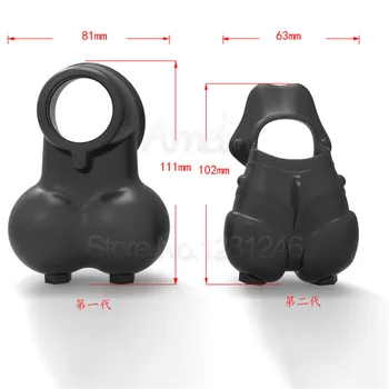 Electric Male Scrotum Penis Sleeve Silicone Cock Ring Penis Ring Chastity Device Cage Sex Ball Stretcher, Shock Delay Sex Toys 5