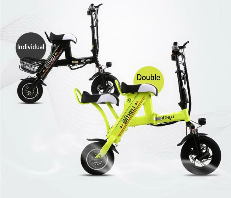 Excellent Venividivici Super light Mini-electric bike with Basket folding female small electric car lithium battery adult scooter 1