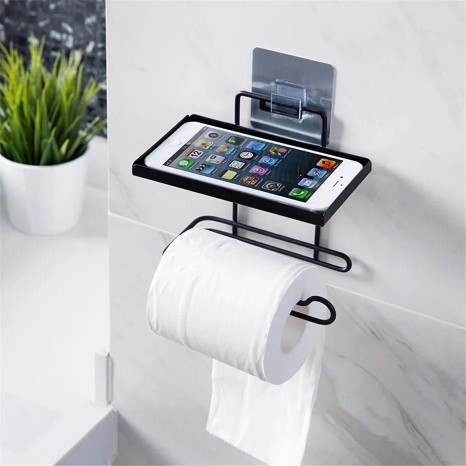 MeyJig Iron Toilet Roll Paper Holder Bathroom Towels Storage Rack Makeup Cosmetic Storage Shelf Kitchen Tools Organizer1