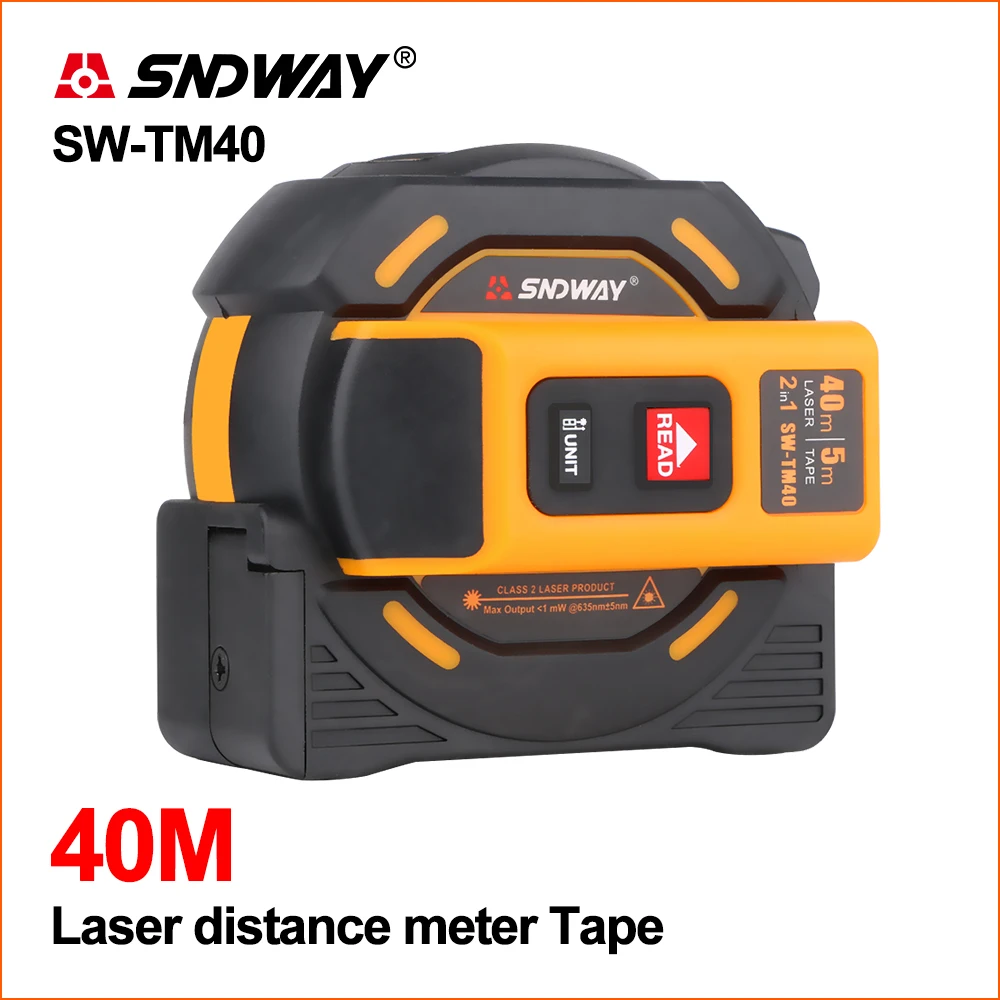 SNDWAY Laser Distance Meter Rangefinder Range Finder Hunting 40M 60M Laser Tape Measure Digital Retractable 5M Distance Meter