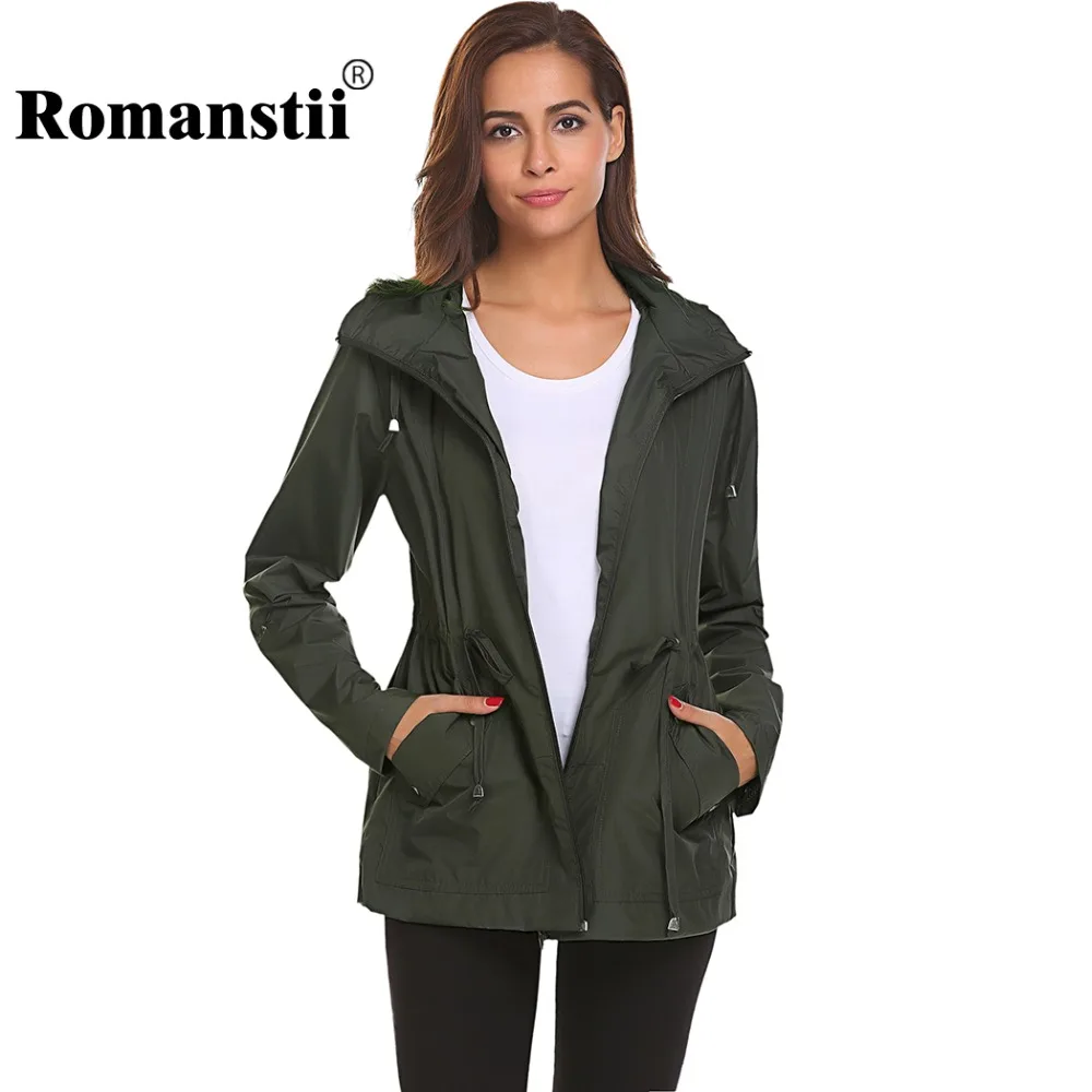 Romanstii Bomber Jacket Women Spring Autumn Waterproof With Hood
