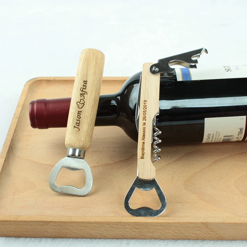 Персонализированная Свадебная открывалка для бутылок Штопор-нож на заказ логотип подарок дом согревающий подарок свадебный подарок для гостя