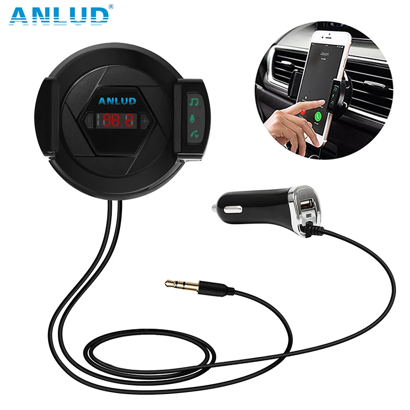 Bluetooth FM Transmitter Wireless Radio Adapter Car Kit Car Charger Hands Free Phone Holder AUX Input For iPhone Android MP3 Bluetooth FM Transmitter Wireless Radio Adapter Car Kit Car Charger Hands Free Phone Holder AUX Input For iPhone Android MP3