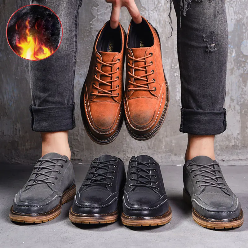 

SUROM Comfort Men PU Leather Casual Shoes Men Outdoor Shoes Brand Flat Shoes For Male Footear Loafers Walking zapatillas hombre