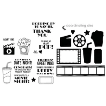 Naifumodo кинофильмы штампы и штампы для скрапбукинга попкорн Кола для изготовления открыток металлические Вырубные штампы прозрачный Штамп