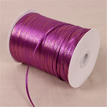 

(870Yards/lot) 1/8"3mm Purple with Gold Edge Satin Ribbons Webbing Decoration Christmas Festivel Ribbons wholesale Candy Box Dec