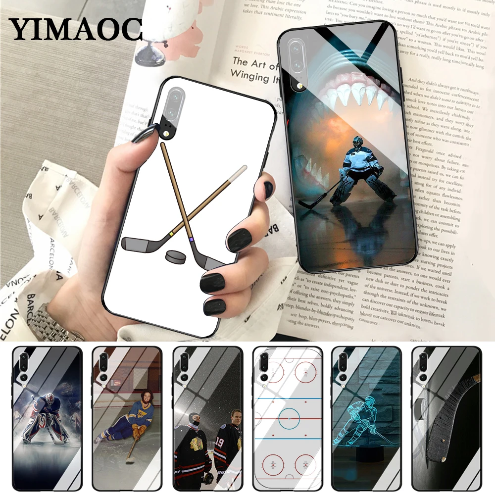 

YIMAOC ice Hockey Rink sport Mom Glass Case for Huawei P10 lite P20 Pro P30 P Smart honor 7A 8X 9 10 Y6 Mate 20