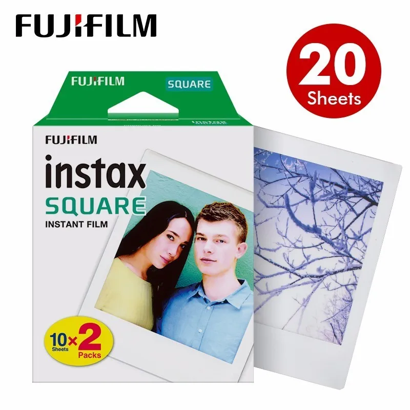Оригинальная Fujifilm Instax квадратная мгновенная белая пленка 10 до 100 листов для Fuji SQ10 6 20 SP2 Гибридный формат камер - Цвет: 20 Sheets