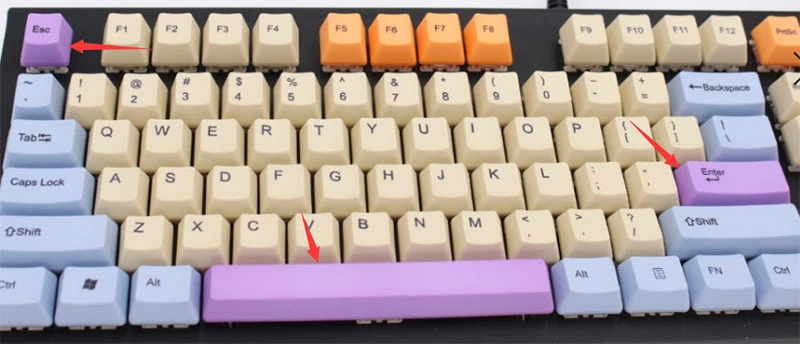 IDOBAO Pbt Oem Keycaps лазерная резьба Передняя печать пробел Механическая игровая клавиатура Пользовательская Настройка Teclado Gamer - Цвет: Purple