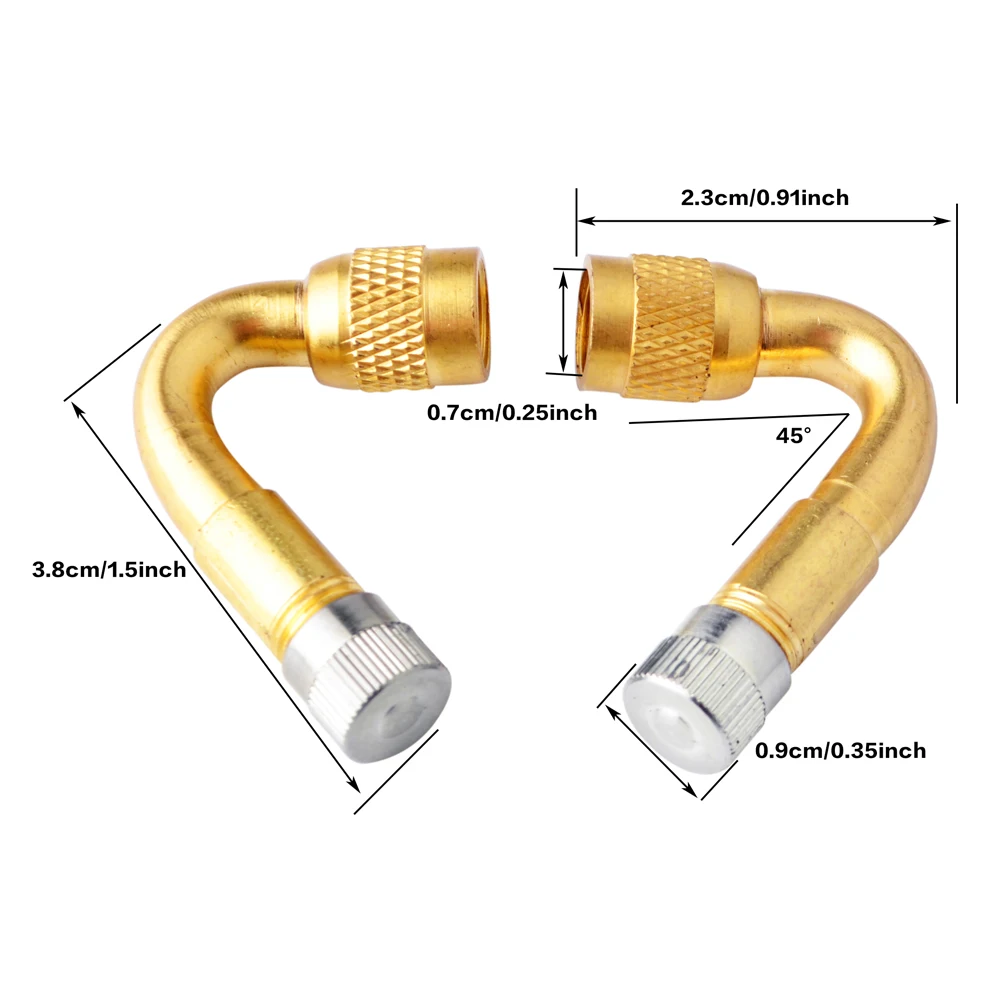 SPEEDWOW 2 шт. 45/90/135 градусов бескамерный клапан удлинитель адаптер для мотоцикла велосипед автомобиль грузовик