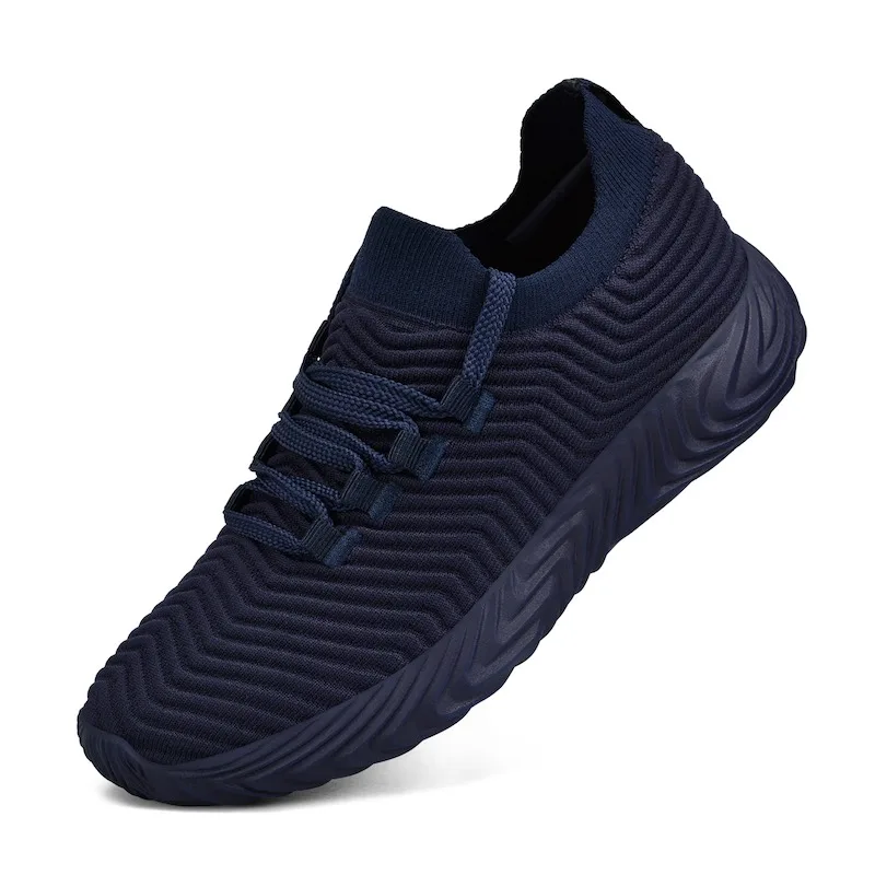 New Men& Women Breathable Running Shoes Outdoor Jogging Walking Lightweight Shoes Comfortable Sports Sneakers - Цвет: navy blue