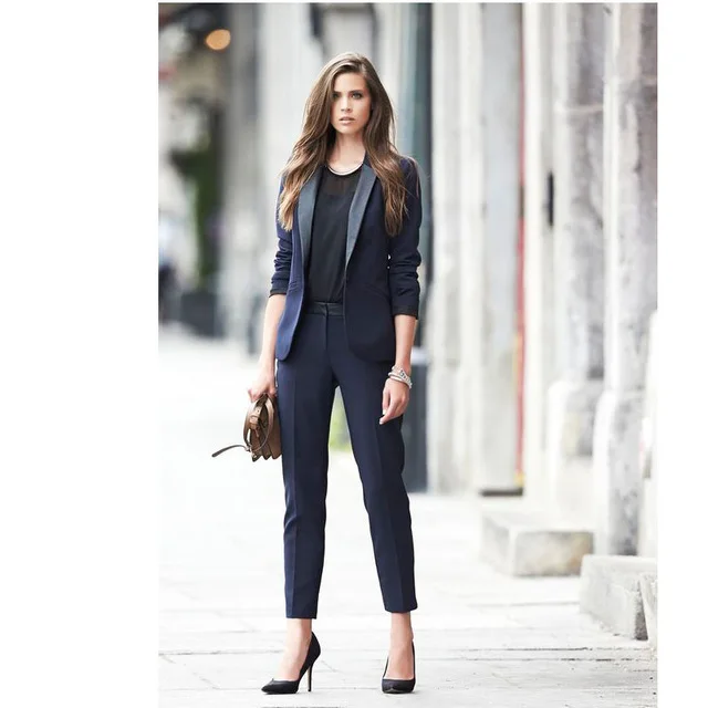 CUSTOM MADE 2017 navy womens business suits ladies office