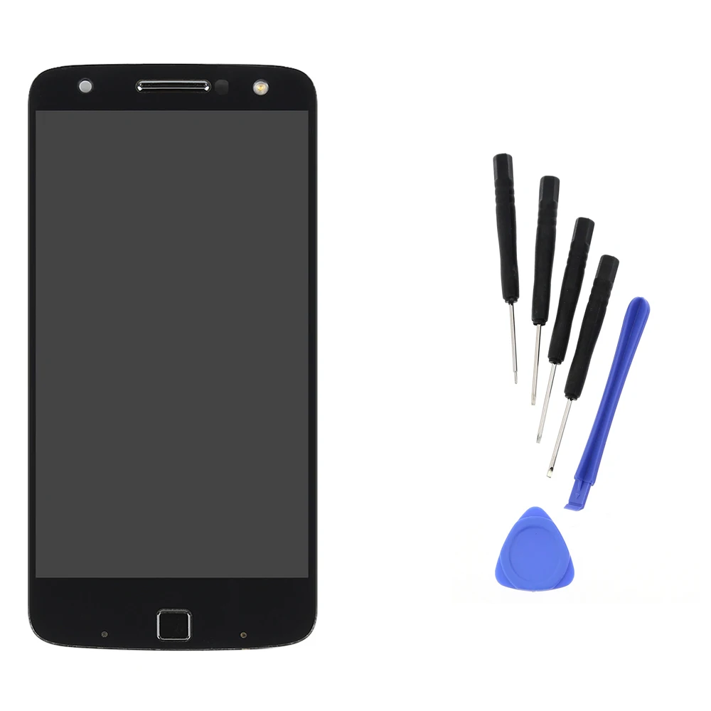 Black With Tools Черный для moto rola moto z force Droid XT1650 ЖК-дисплей сенсорный экран дигитайзер xt1650 экран для moto z force ЖК-рамка - Цвет: Black With Tools