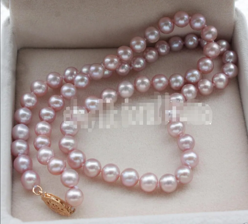 

W&O V Wholesale>>>Fine 6-6.5mm AAA++ violet Akoya pearl necklace 18