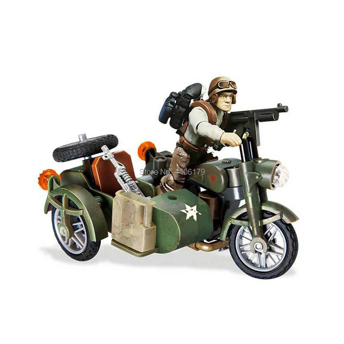 

hot military ww2 motorcycle cavalry Assault war Building Blocks soldier figures weapons moc model bricks toys for children gift