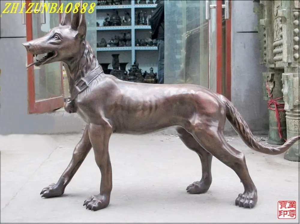 44 énorme Sculpture Bronze Western Art Berger Allemand