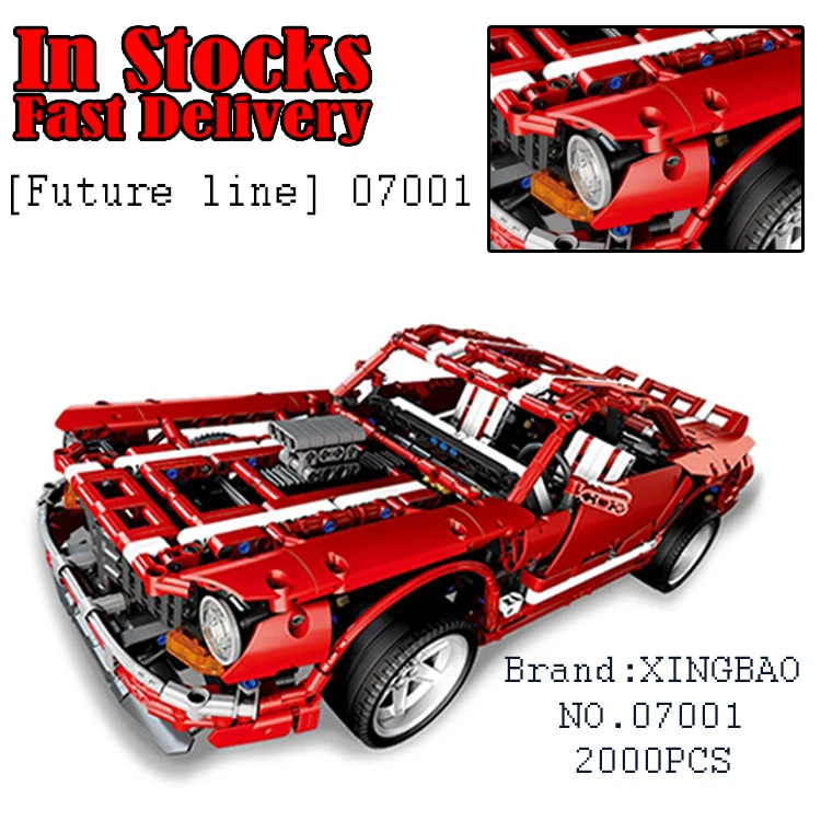 

XingBao 07001 2000Pcs Creative MOC Series The 2014 Muscle car-styling Model Set Building Blocks Bricks Toys for children Gifts