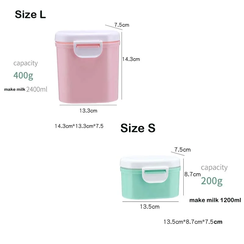 Baby's Independent Compartment Portable Milk Powder Storage Box Infant Unisex Snacking Travel Storage Box