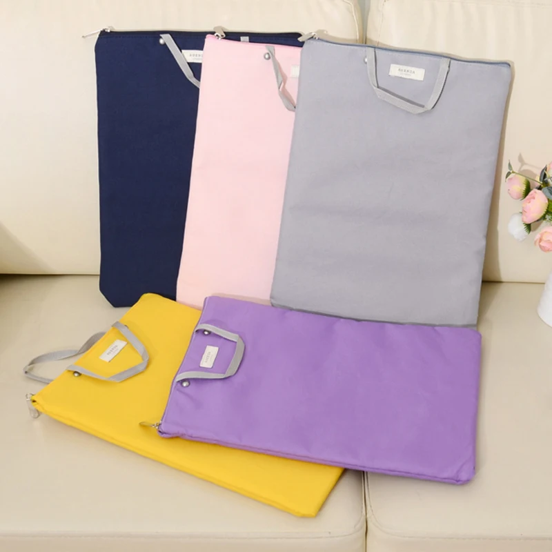 

Multi-function Portable A4 Oxford Cloth Document Bag File Folder Business Briefcase With Zipper For Office and School Supplies