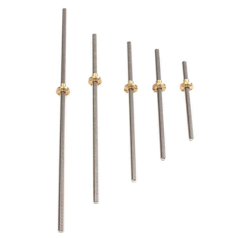 NEW 8mm T8x2 Lead Screw Trapezoidal with Brass Nut kit 140 200 250 300 400mm 3D Printer Parts & Accessories Durable