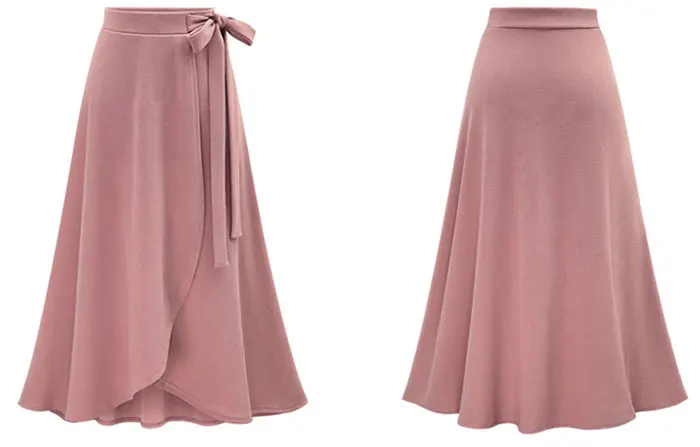 Шифоновая розовая Женская длинная юбка с оборками, с высокой талией, с бантом, с разрезом, Необычные Юбки Женские, макси, весенне-летняя офисная одежда для женщин