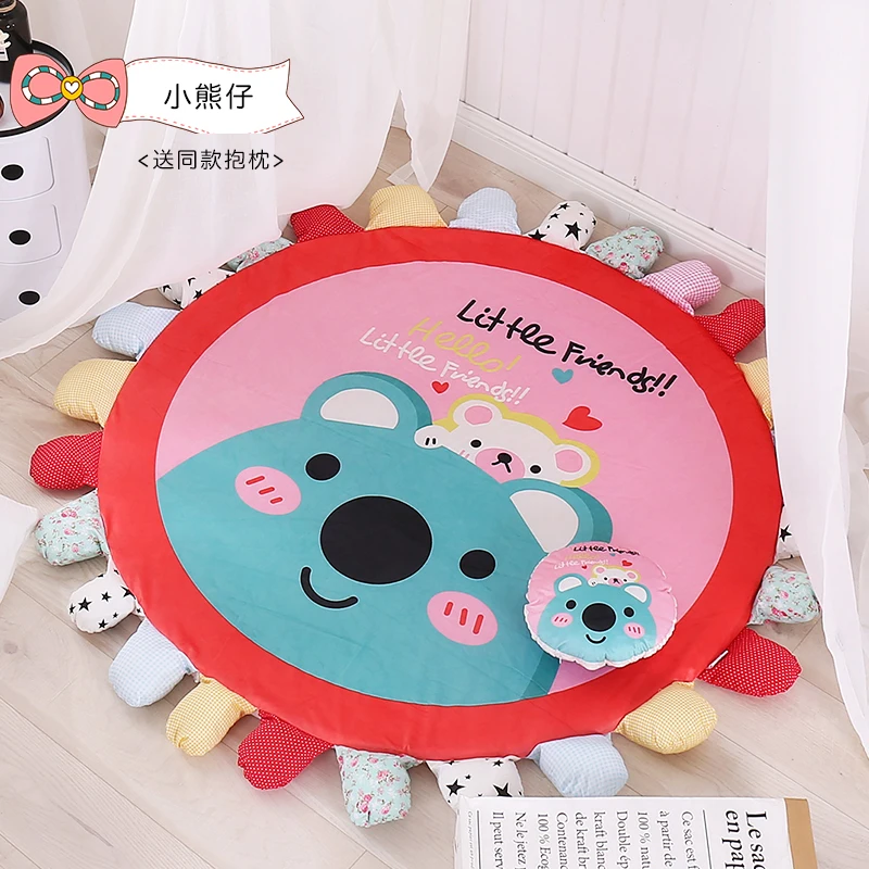 

Cartoon Cute Sleeping Bear Kids Baby Room Round Carpet Rugs Crawling Floor Mats For Living Room Decoration Outdoor Play Carpet