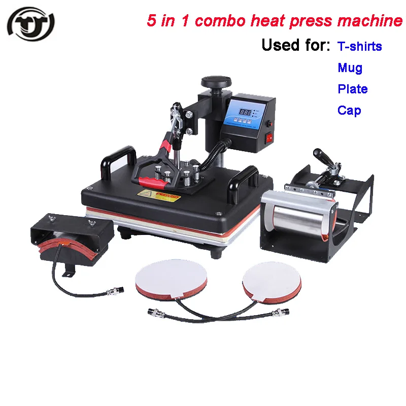 5 в 1 многофункциональная машина для термопечати комбинированная машина для передачи тепла