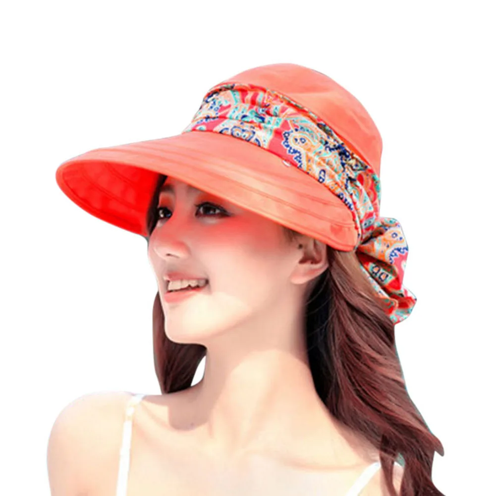 Повседневные женские летние пляжные модные шляпы, солнцезащитные козырьки, складная шапка, защищающая от УФ-излучения, женская шапка, Прямая поставка