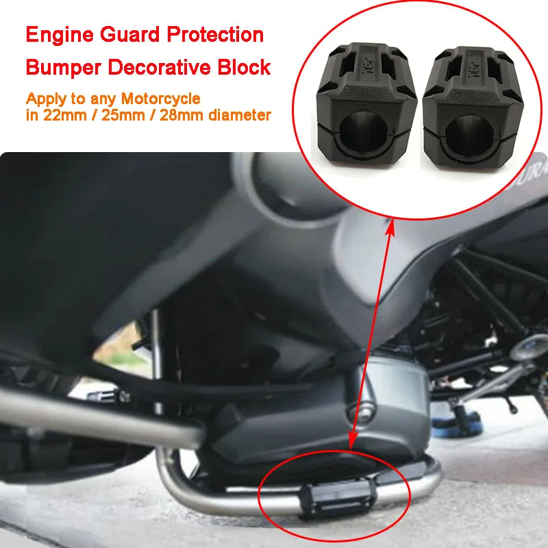 Modified for BMW KTM Suzuki Triumph Honda 22 25 28 mm Motorcycle Bumper Engine Protective Guard Crash Bar Decorative Block (11)